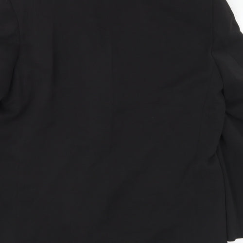 Preworn Mens Black Polyester Jacket Suit Jacket Size 42