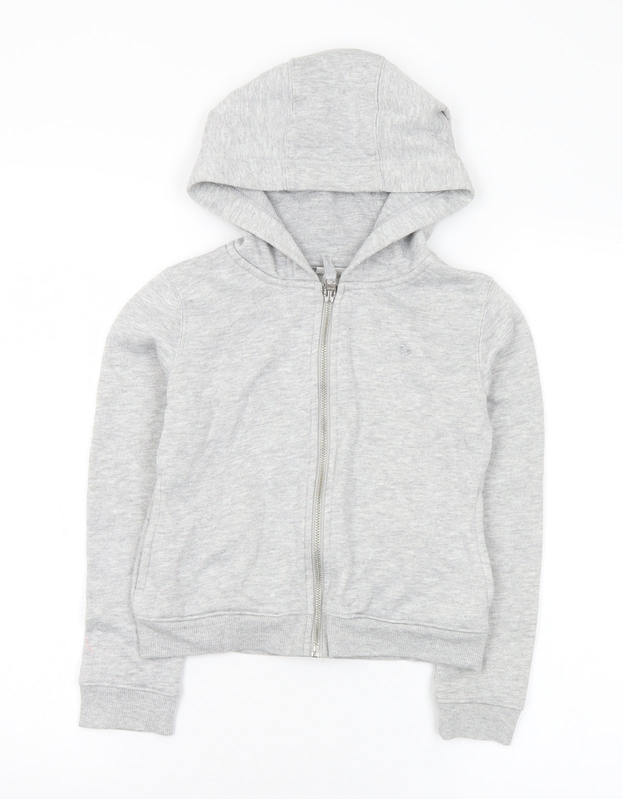 Matalan Girls Grey Polyester Full Zip Hoodie Size 9 Years Zip