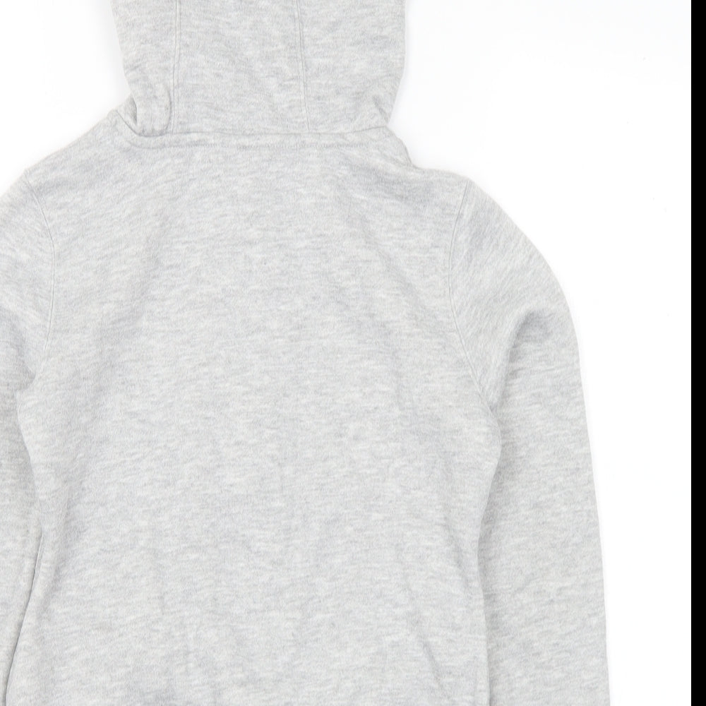 Matalan Girls Grey Polyester Full Zip Hoodie Size 9 Years Zip