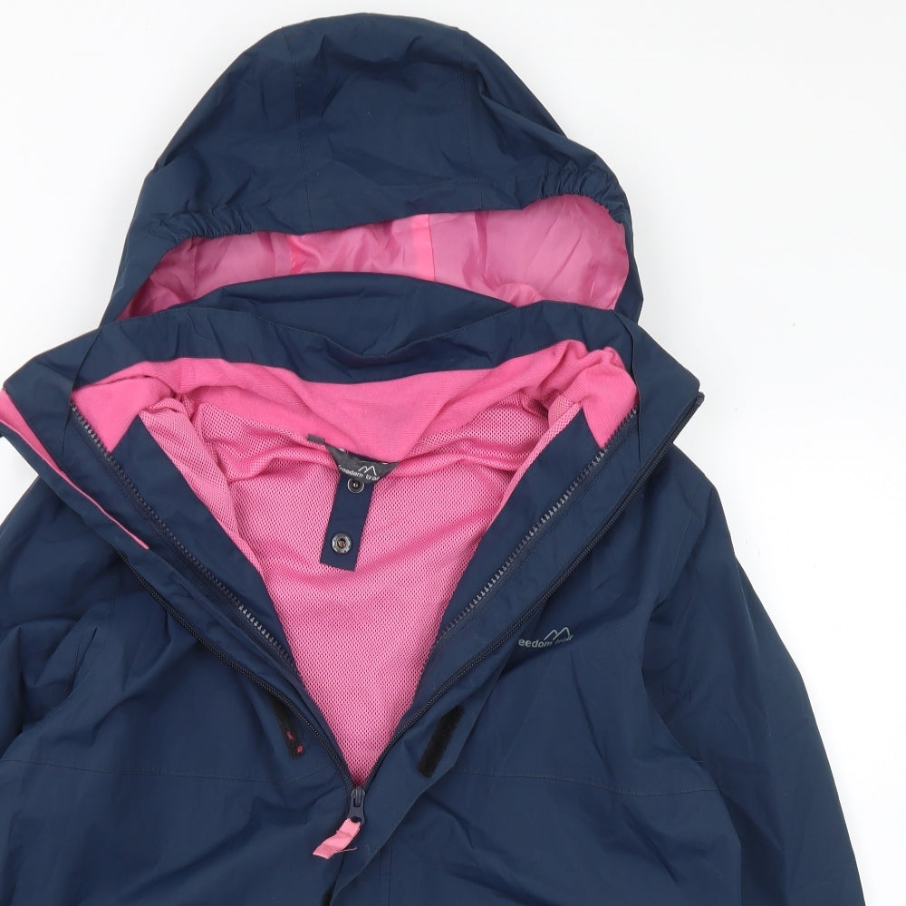 Freedom Trail Womens Blue Windbreaker Coat Size 32 Zip