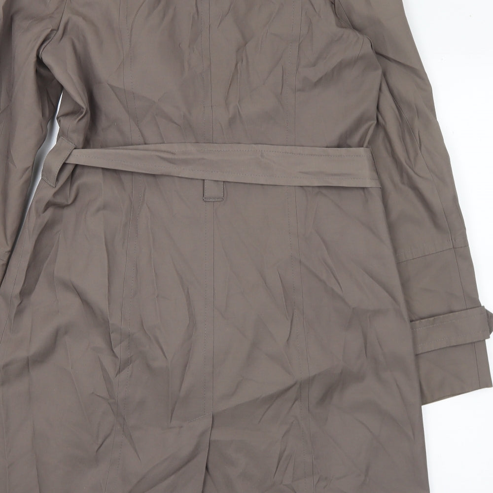 Debenhams Womens Brown Trench Coat Coat Size 12 Button