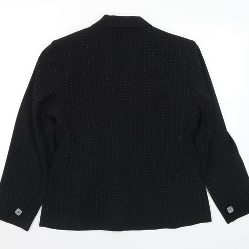 Worthington Industries Womens Black Geometric Polyester Jacket Suit Jacket Size 10