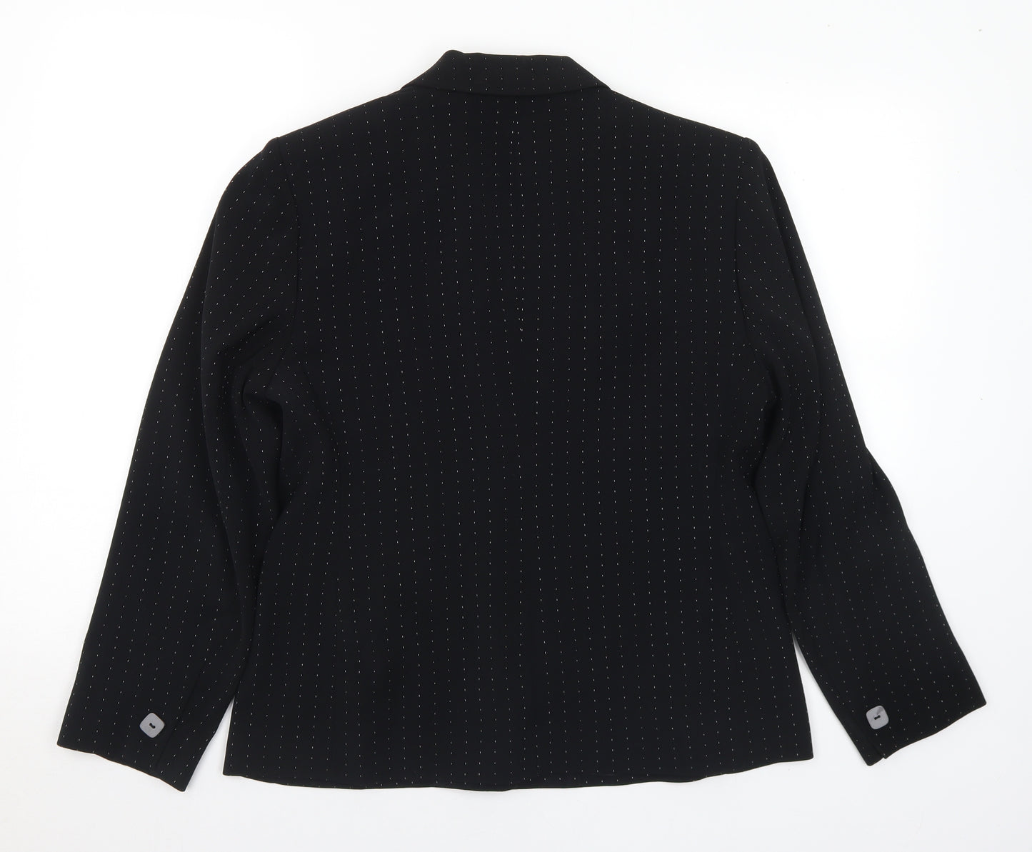 Worthington Industries Womens Black Geometric Polyester Jacket Suit Jacket Size 10
