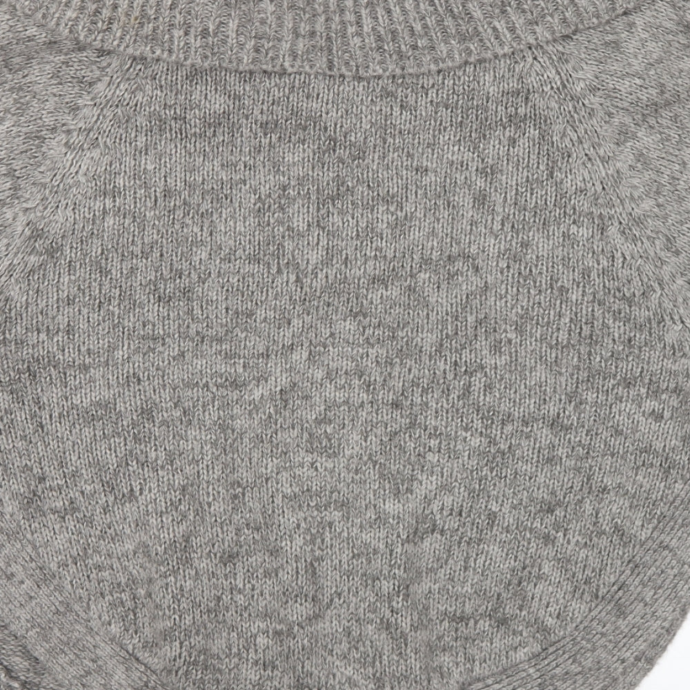 New Look Womens Grey Collared Acrylic Cardigan Jumper Size 10 - Maternity