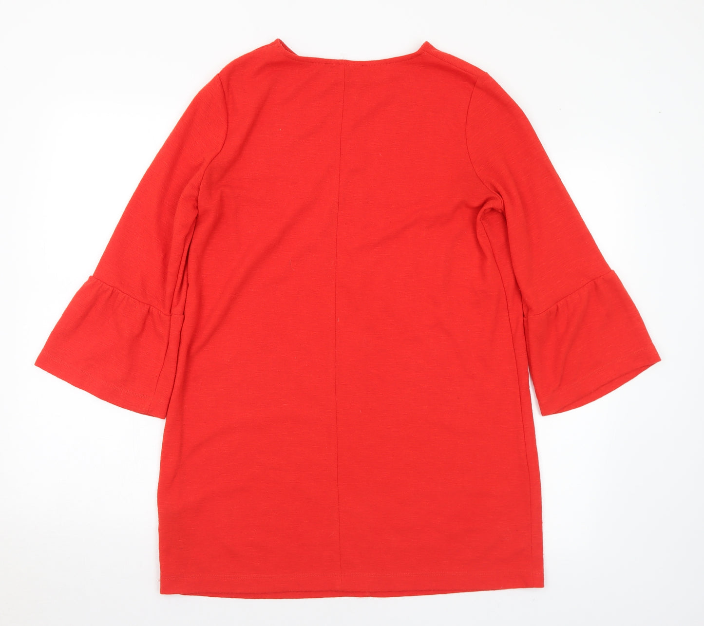 Marks and Spencer Womens Red Round Neck Polyester Tunic Jumper Size 12