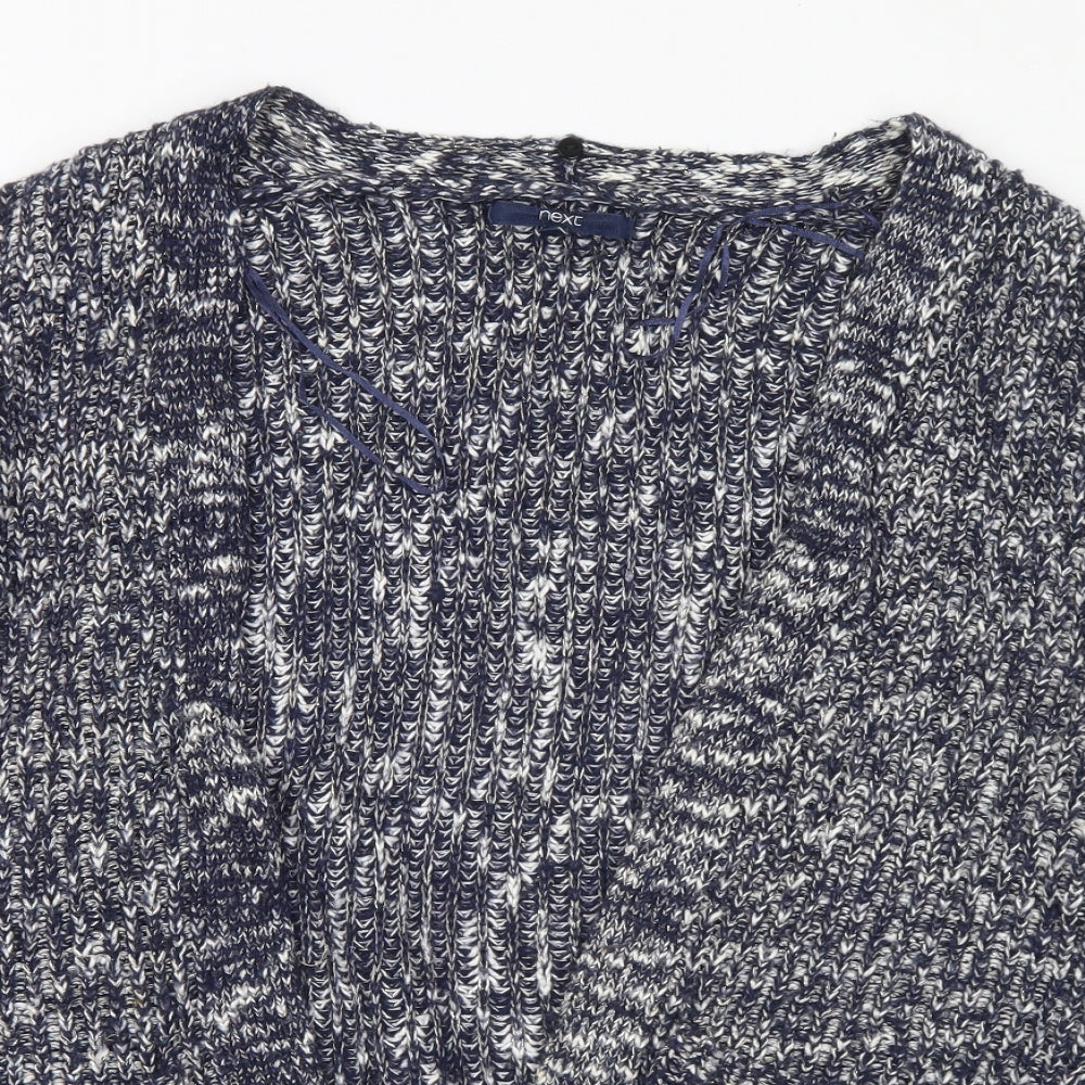 NEXT Womens Blue V-Neck Cotton Cardigan Jumper Size L