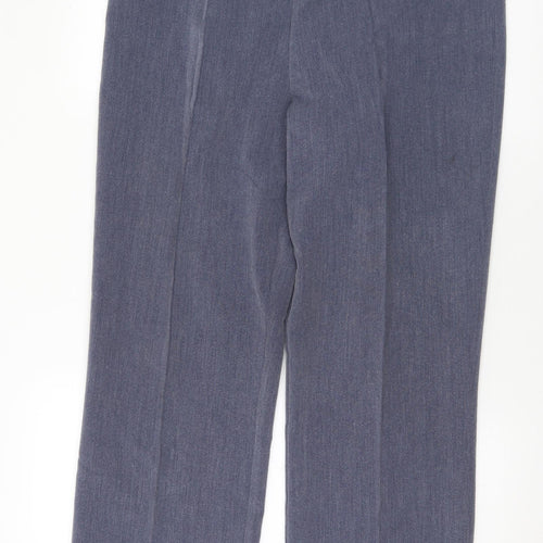 Classic Womens Blue Polyester Trousers Size 14 L27 in Regular
