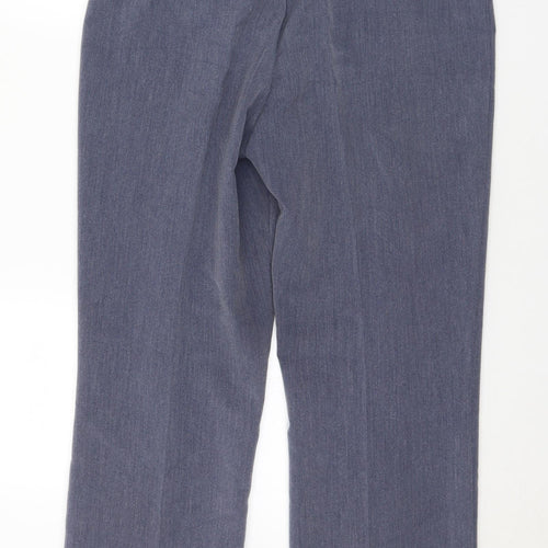 Classic Womens Blue Polyester Trousers Size 14 L27 in Regular