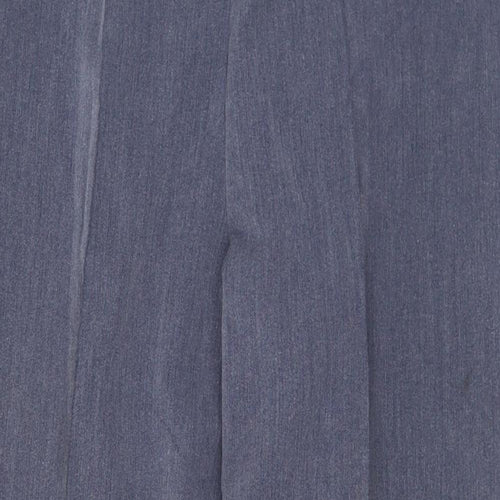 Classic Womens Blue Polyester Trousers Size 14 L27 in Regular