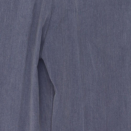 Classic Womens Blue Polyester Trousers Size 14 L27 in Regular