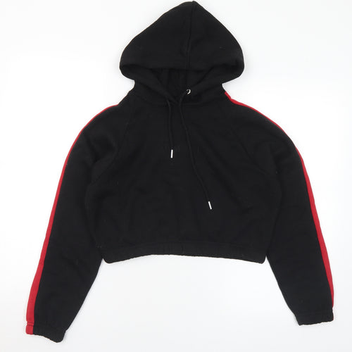 Boohoo Womens Black Cotton Pullover Hoodie Size 8