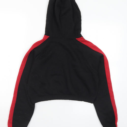 Boohoo Womens Black Cotton Pullover Hoodie Size 8