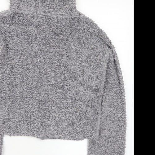 SheIn Womens Grey Polyester Pullover Hoodie Size S