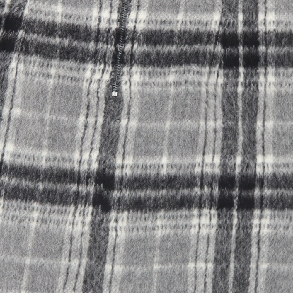 Marks and Spencer Womens Grey Plaid Acrylic A-Line Skirt Size 10