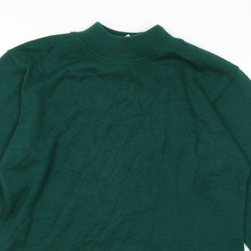 Camilla Womens Green Mock Neck Acrylic Pullover Jumper Size 14