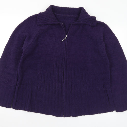 Preworn Womens Purple Jacket Size L Zip