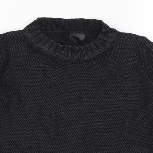 H&M Womens Black Mock Neck Cotton Pullover Jumper Size 10