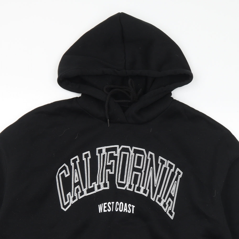 SheIn Mens Black Polyester Pullover Hoodie Size 2XL - California