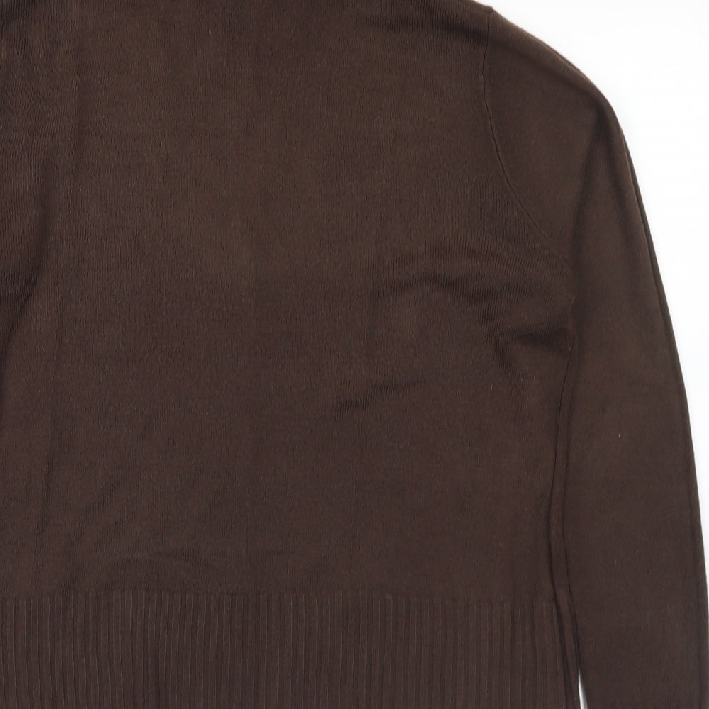 Ethel Austin Womens Brown Roll Neck Acrylic Pullover Jumper Size XL