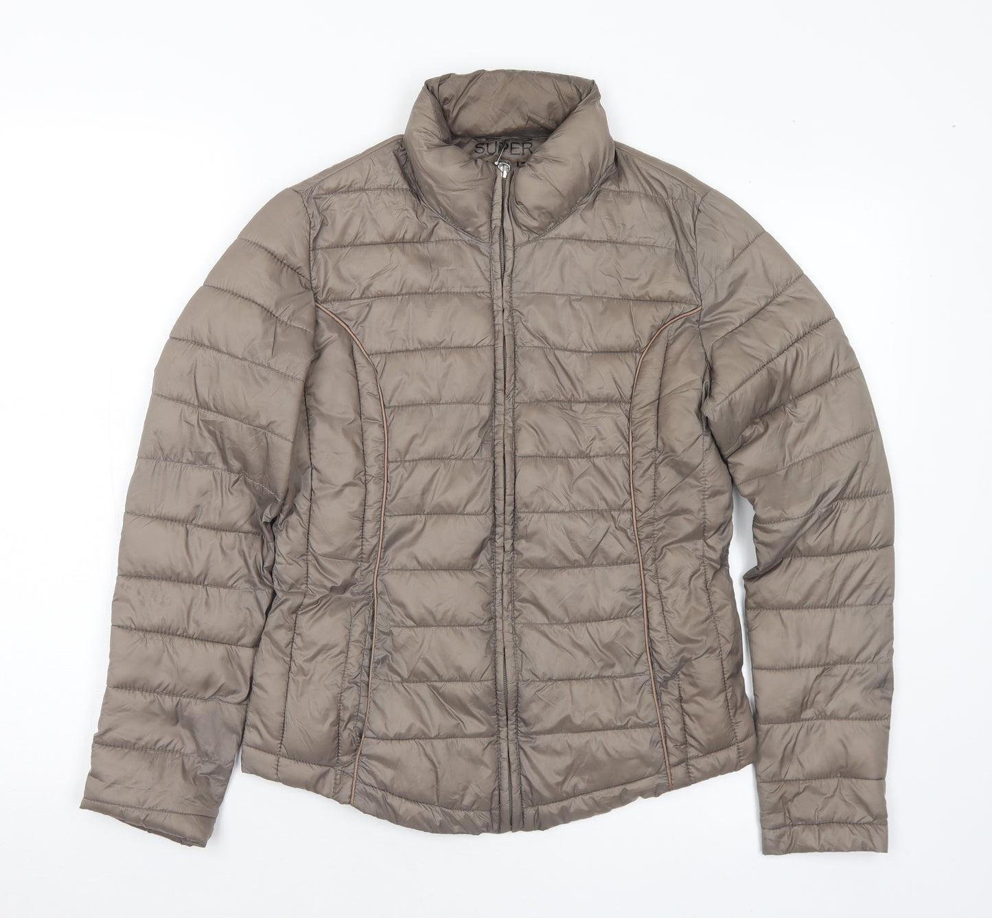 Primark Womens Brown Quilted Coat Size 6 - 6-8