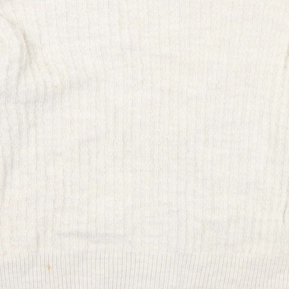 Marks and Spencer Womens Ivory V-Neck Acrylic Cardigan Jumper Size S