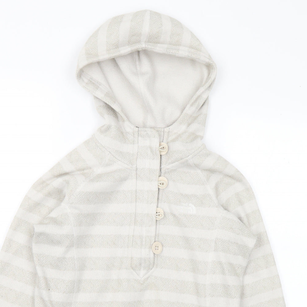 The North Face Womens Ivory Striped Polyester Pullover Hoodie Size XS