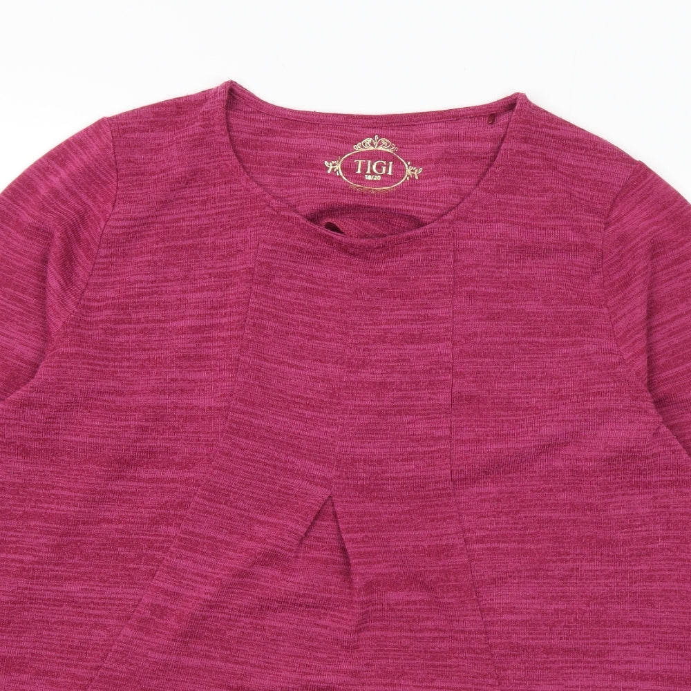 18 Womens Purple Round Neck Polyester Tunic Jumper Size 18 - 18-20