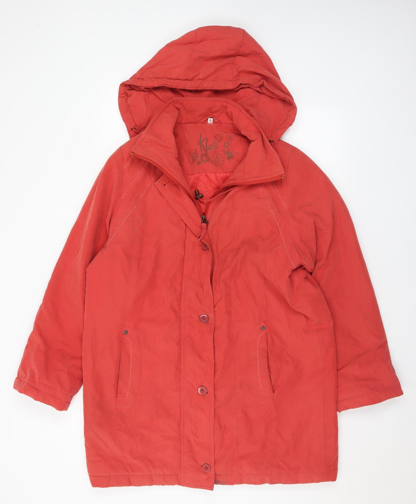 Klass Womens Red Parka Coat Size M