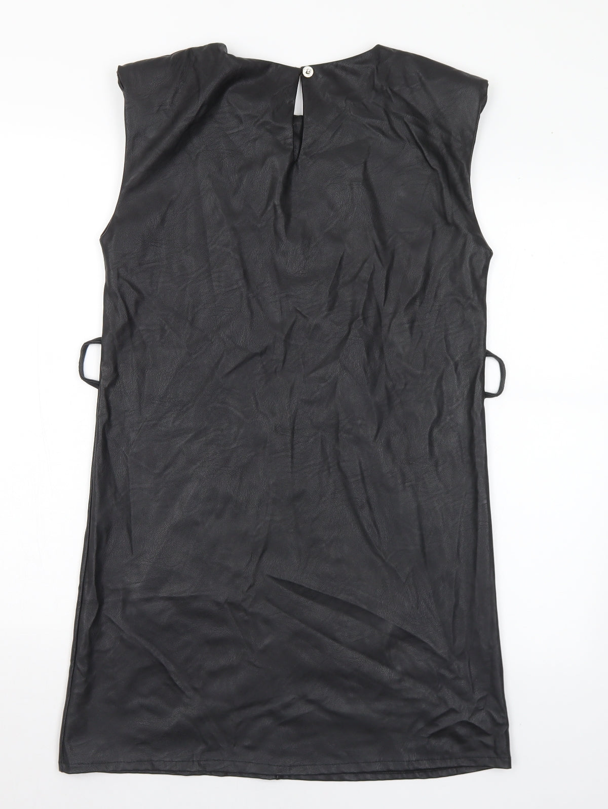 Love Womens Black Polyester A-Line Size M Round Neck