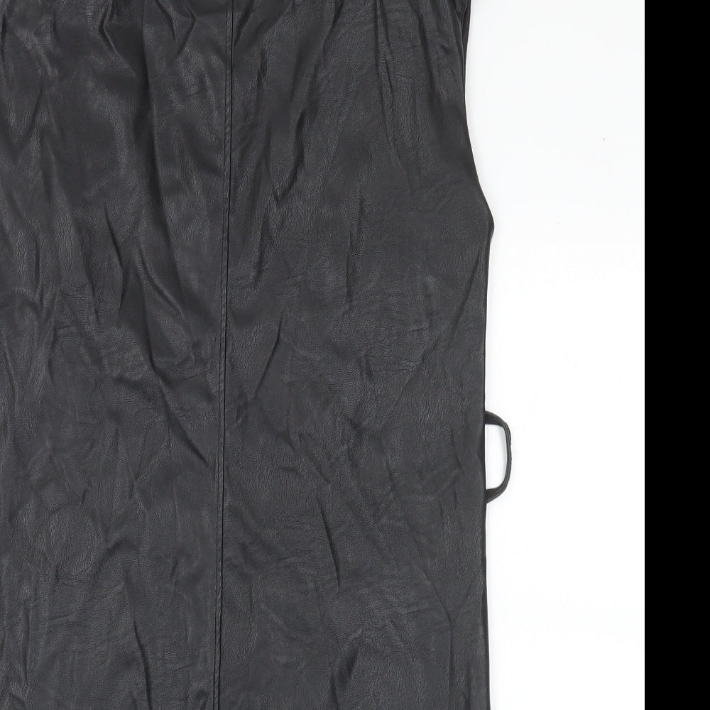 Love Womens Black Polyester A-Line Size M Round Neck