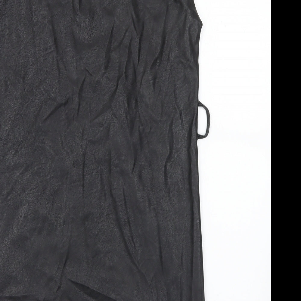 Love Womens Black Polyester A-Line Size M Round Neck