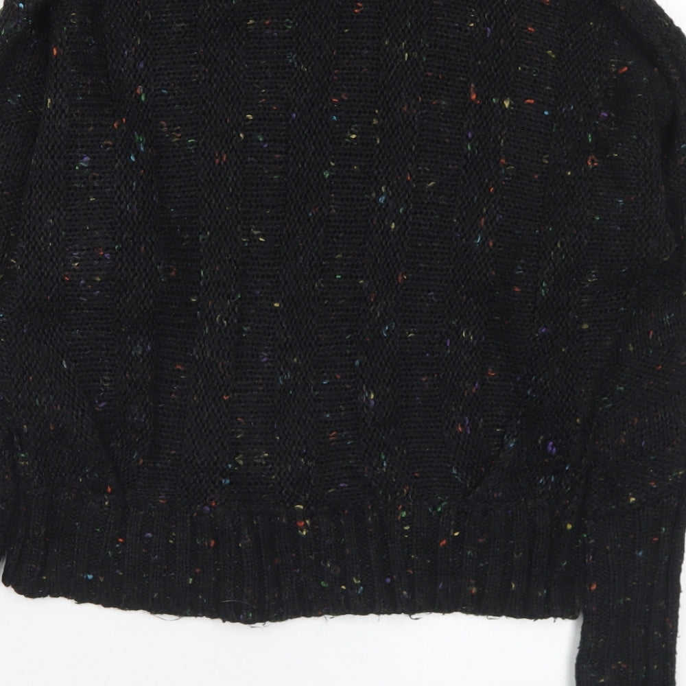 Topshop Womens Multicoloured Mock Neck Acrylic Pullover Jumper Size 6