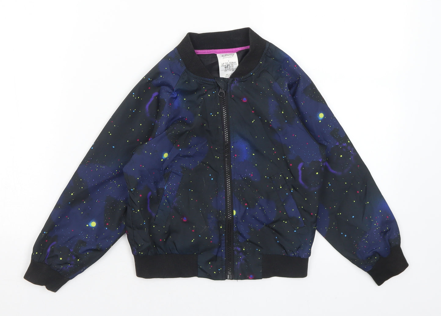 Disney Boys Multicoloured Geometric Bomber Jacket Jacket Size 4 Years Zip - Star Wars
