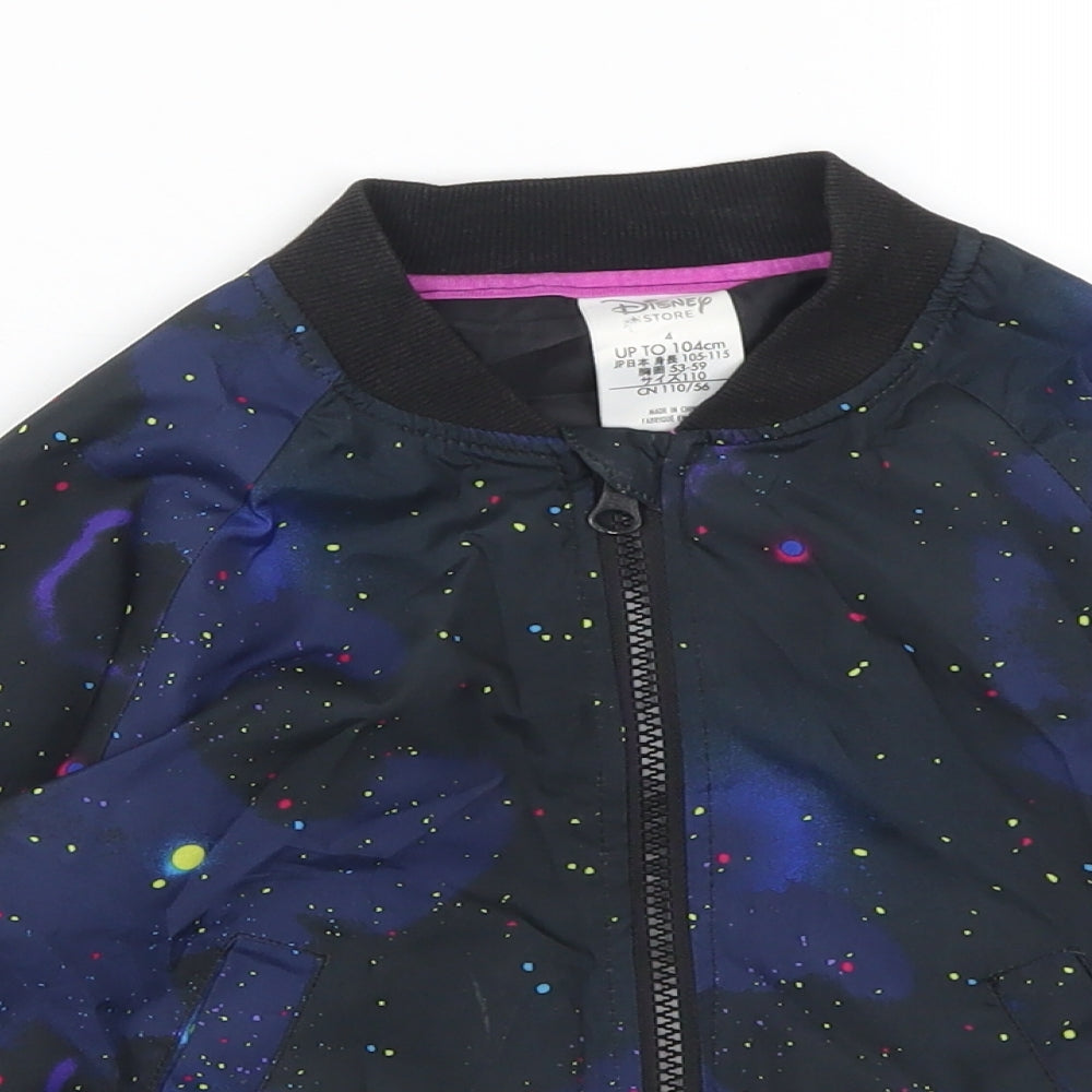 Disney Boys Multicoloured Geometric Bomber Jacket Jacket Size 4 Years Zip - Star Wars