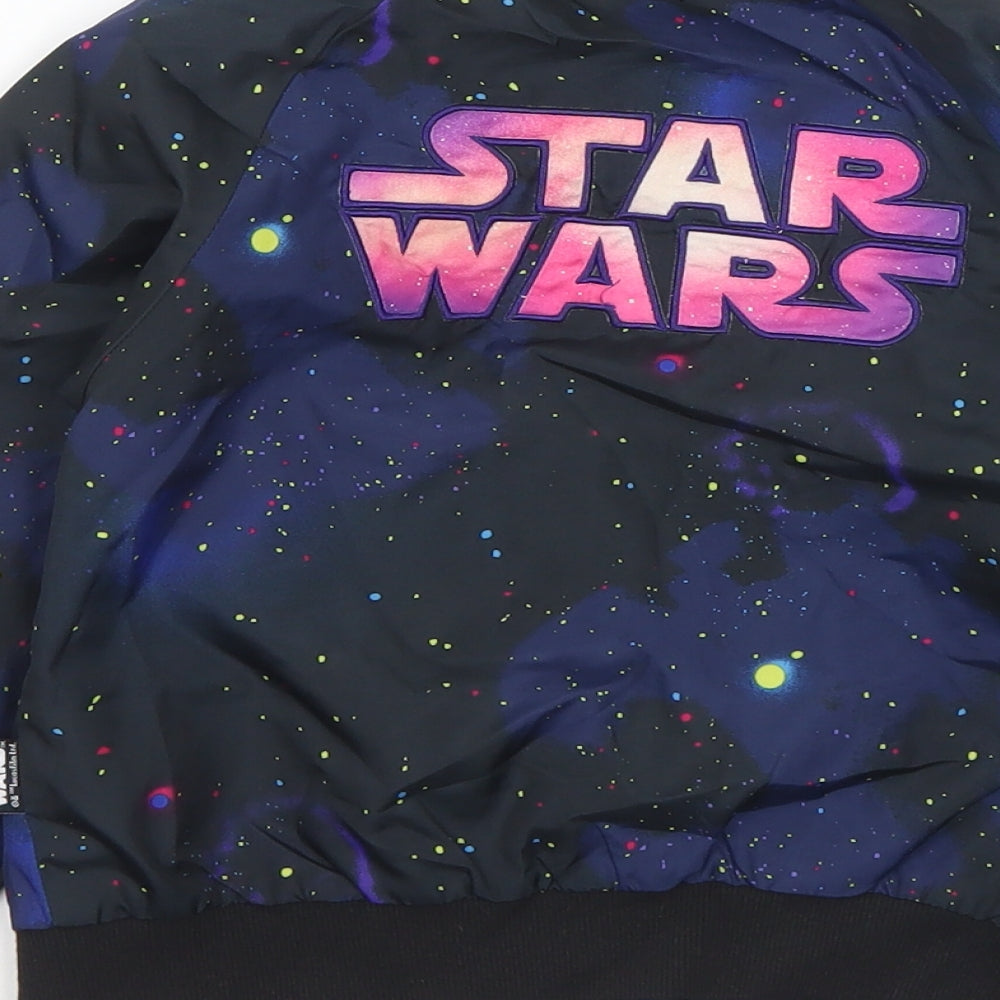 Disney Boys Multicoloured Geometric Bomber Jacket Jacket Size 4 Years Zip - Star Wars