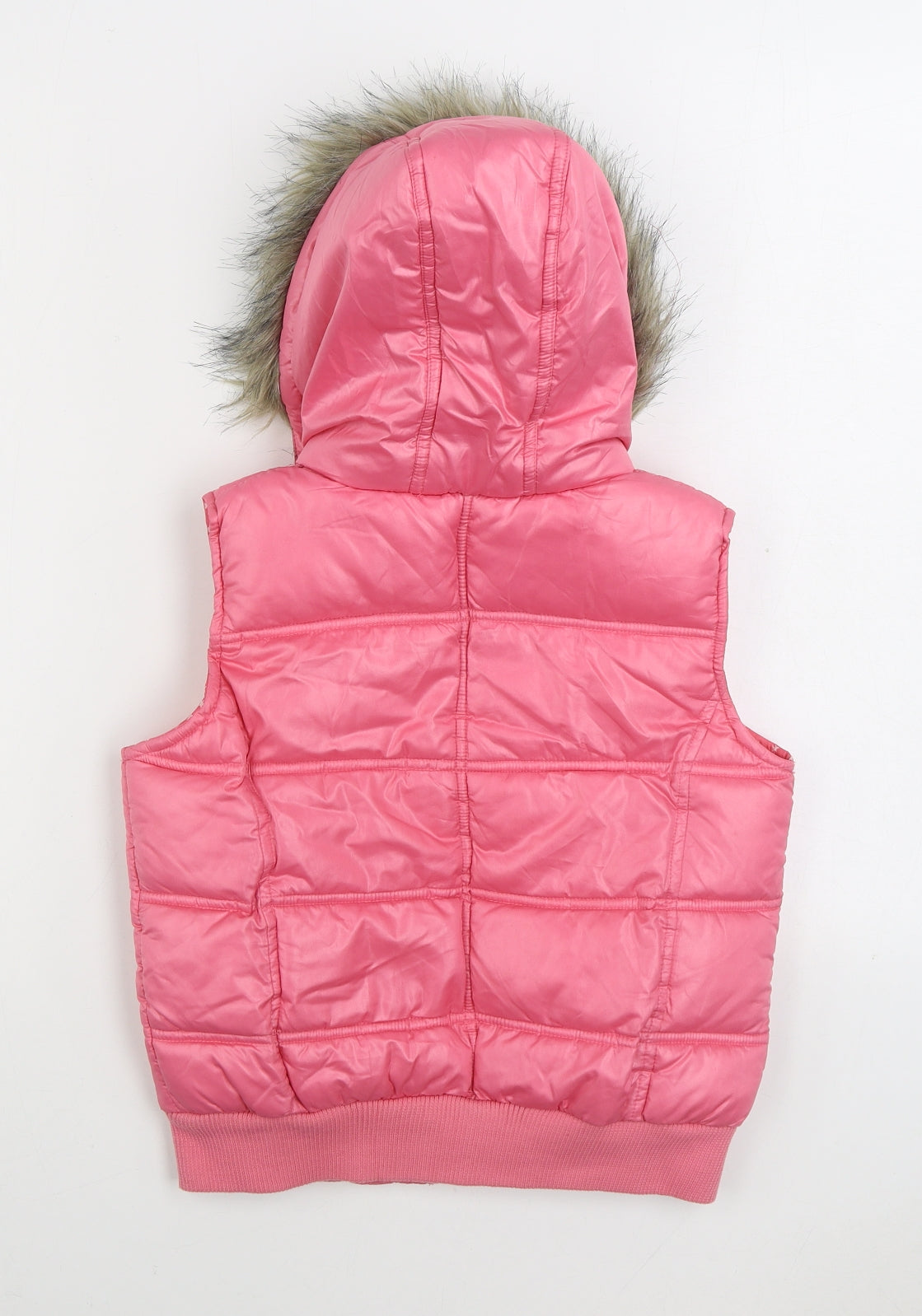 George Girls Pink Gilet Coat Size 9-10 Years Zip