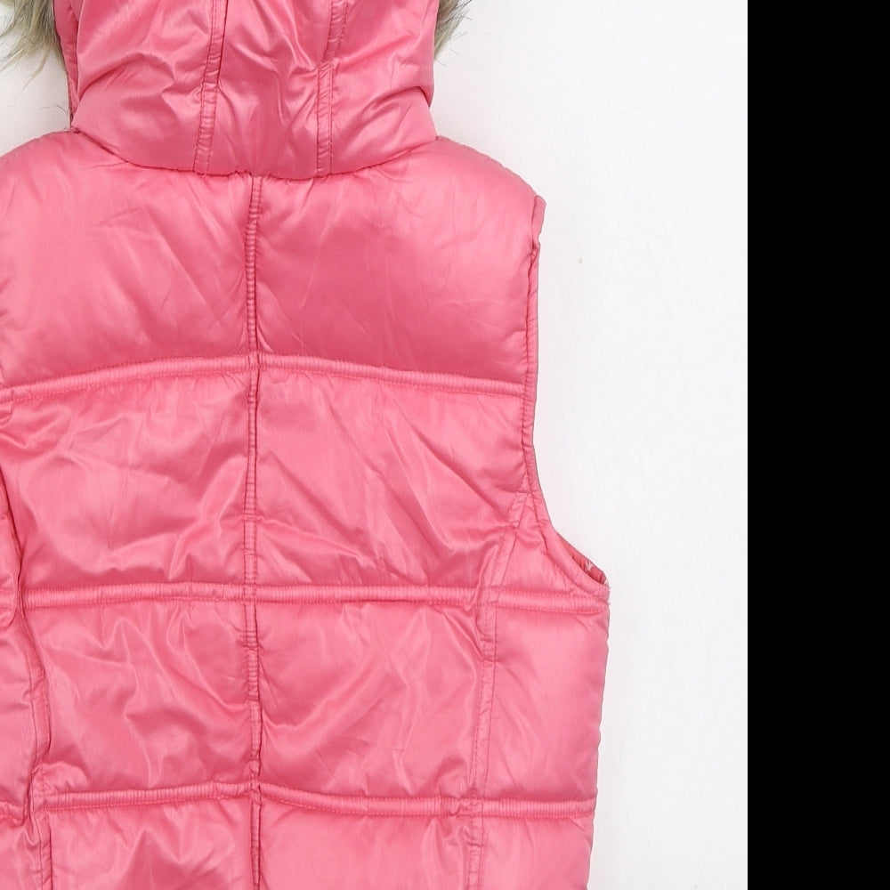 George Girls Pink Gilet Coat Size 9-10 Years Zip