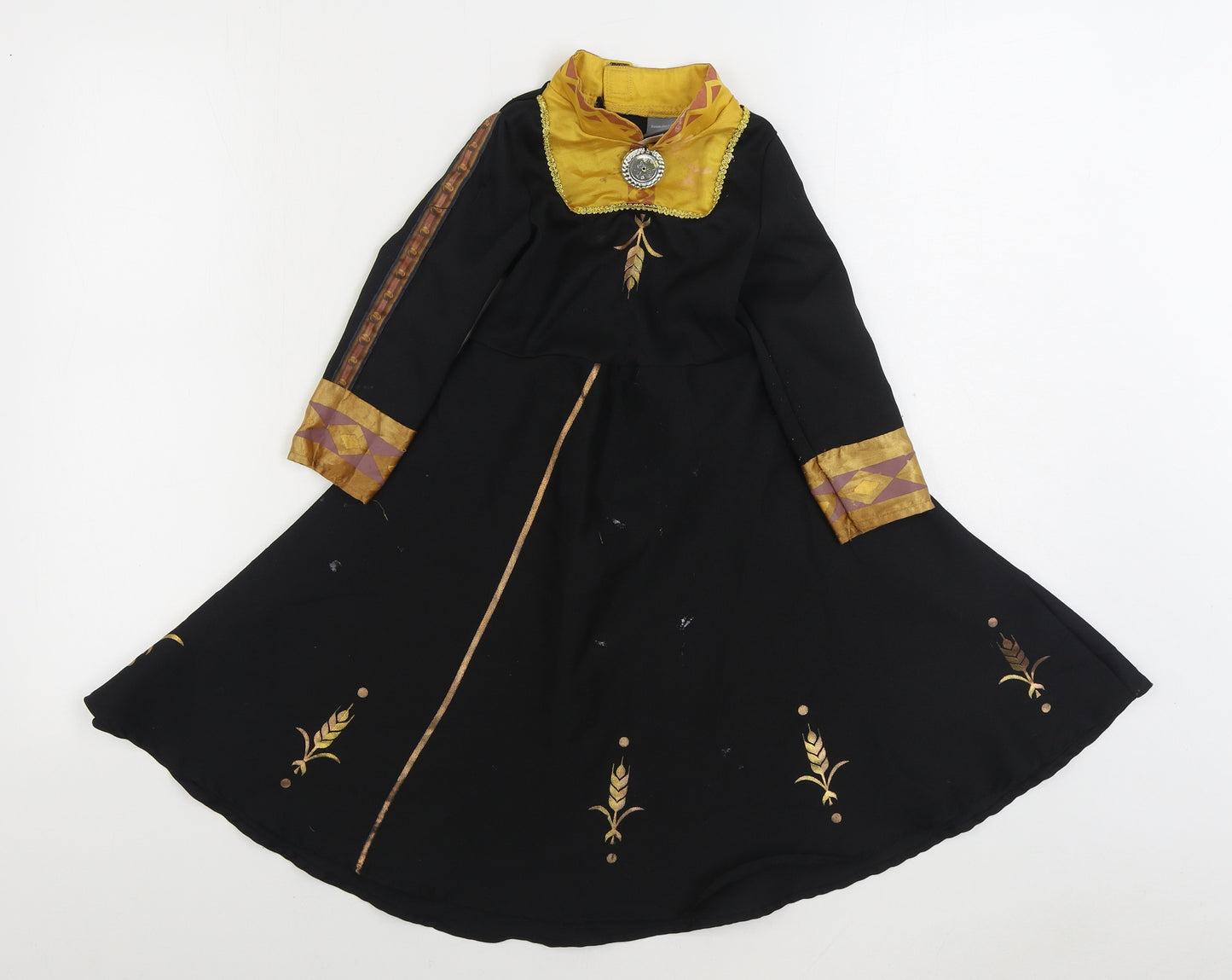 TU Girls Black Polyester A-Line Size 2-3 Years Round Neck Hook & Loop - Frozen 2