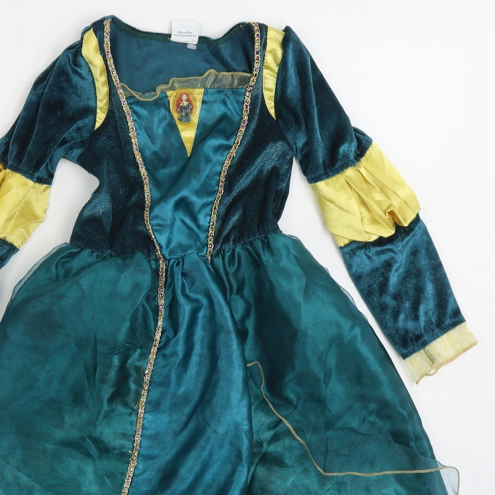 Peacocks Girls Green Polyester Ball Gown Size 5-6 Years Boat Neck Pullover - Brave