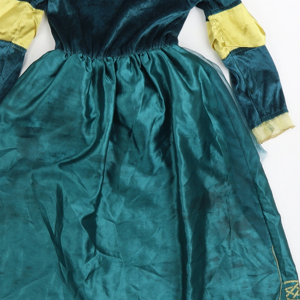 Peacocks Girls Green Polyester Ball Gown Size 5-6 Years Boat Neck Pullover - Brave