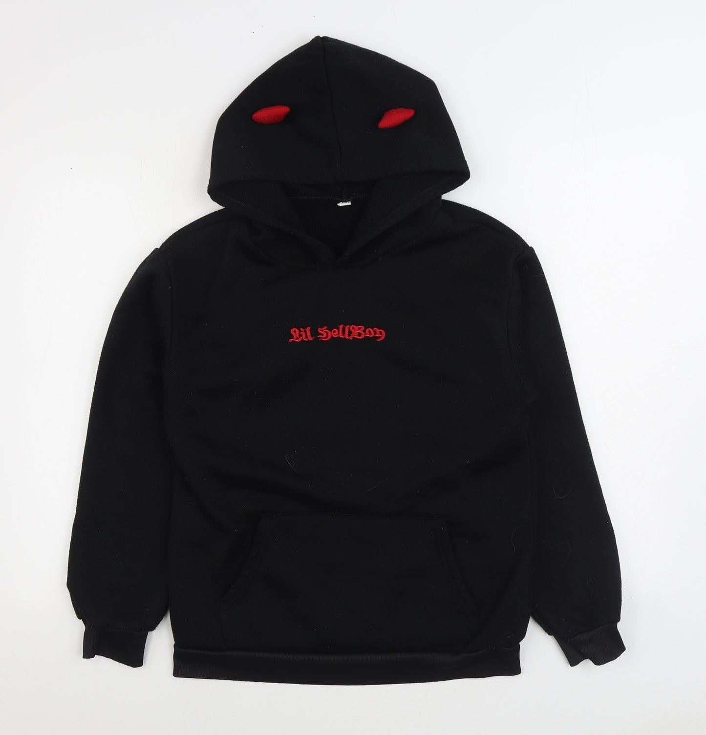 Preworn Mens Black Cotton Pullover Hoodie Size S