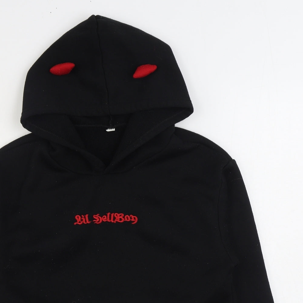 Preworn Mens Black Cotton Pullover Hoodie Size S