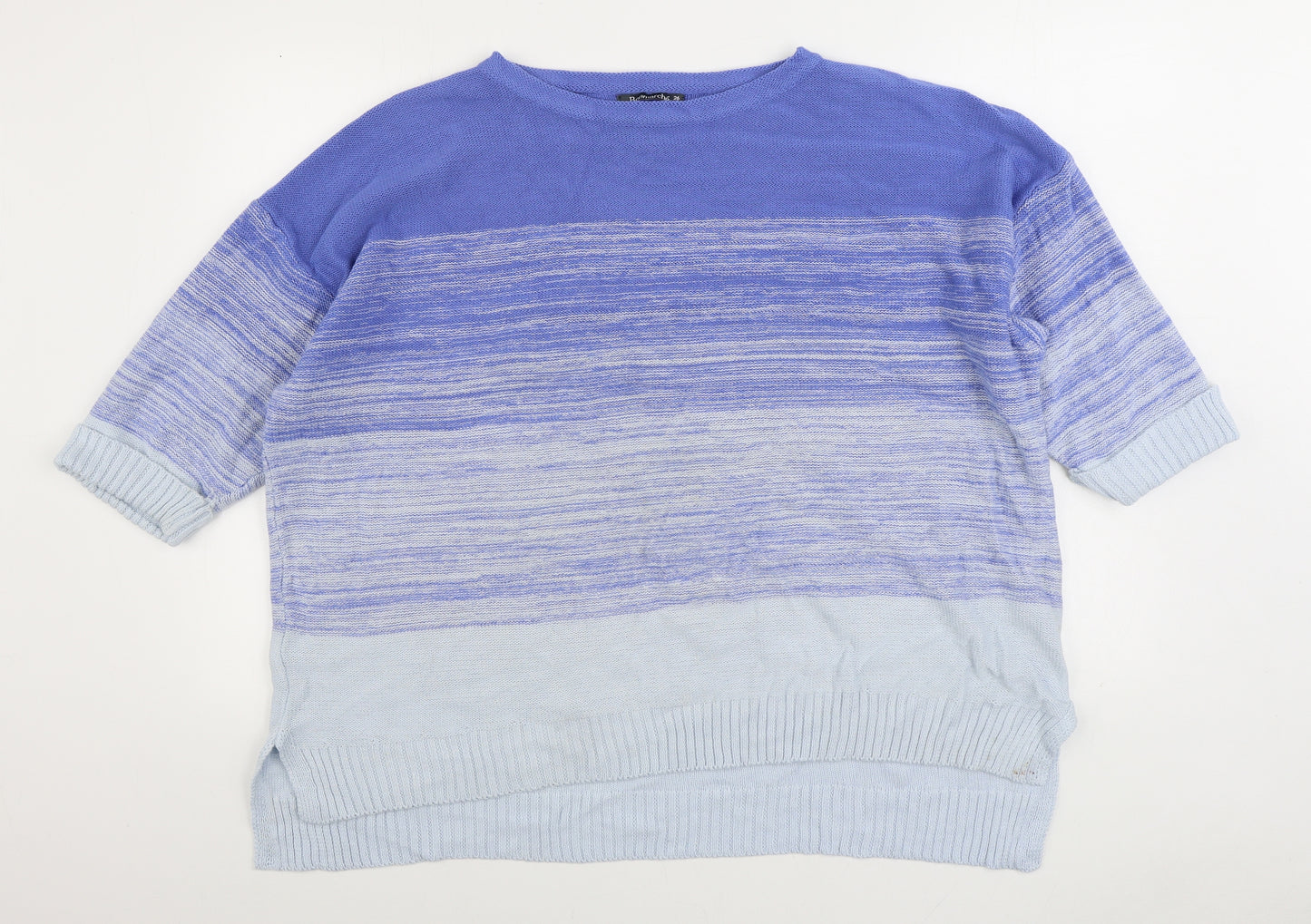 Bonmarché Womens Blue Boat Neck Acrylic Pullover Jumper Size 26