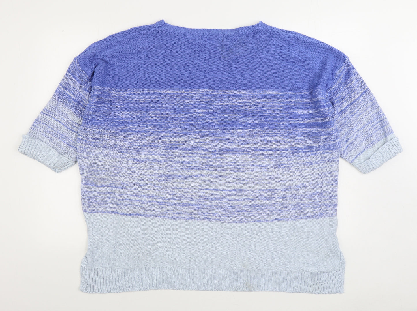 Bonmarché Womens Blue Boat Neck Acrylic Pullover Jumper Size 26