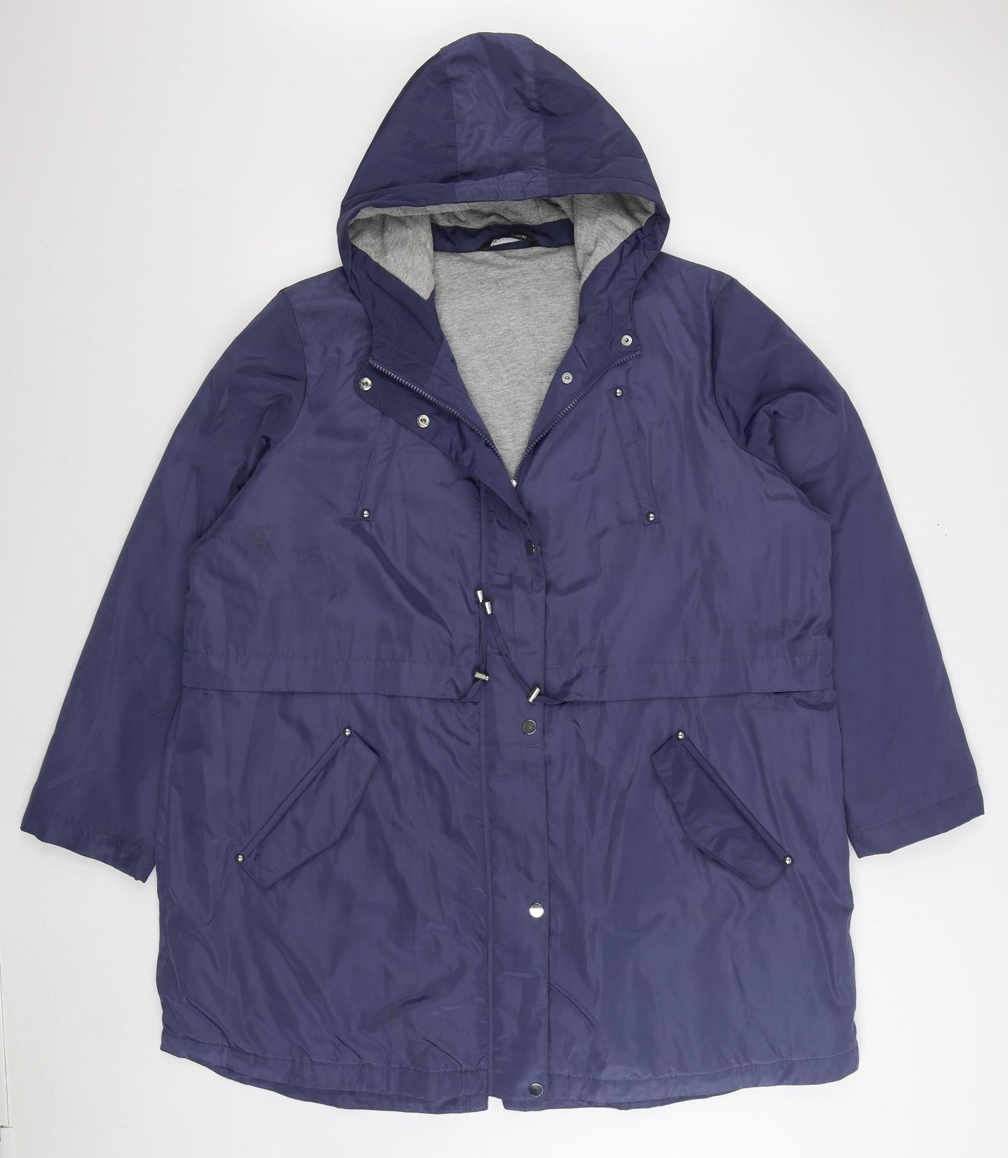 Bonmarché Womens Blue Rain Coat Coat Size 24 Zip