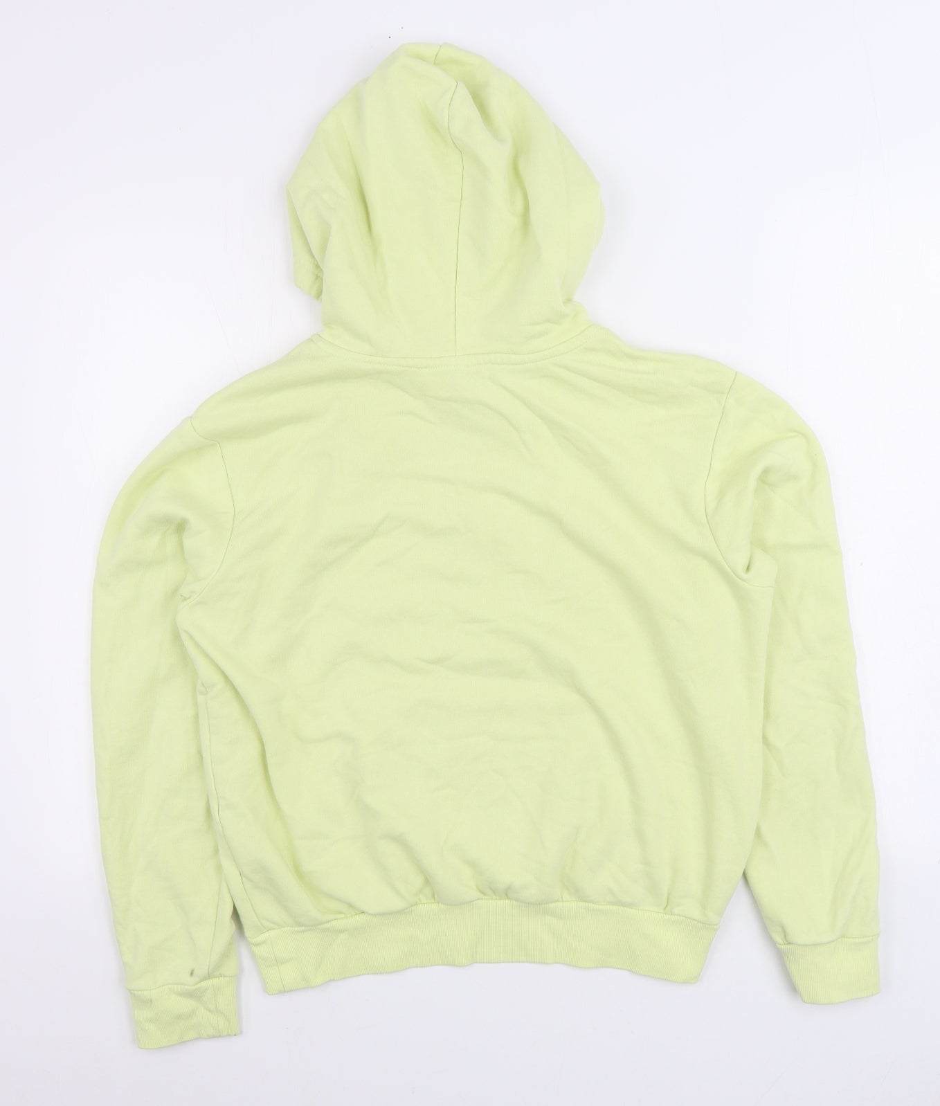 H&M Mens Yellow Cotton Pullover Hoodie Size S