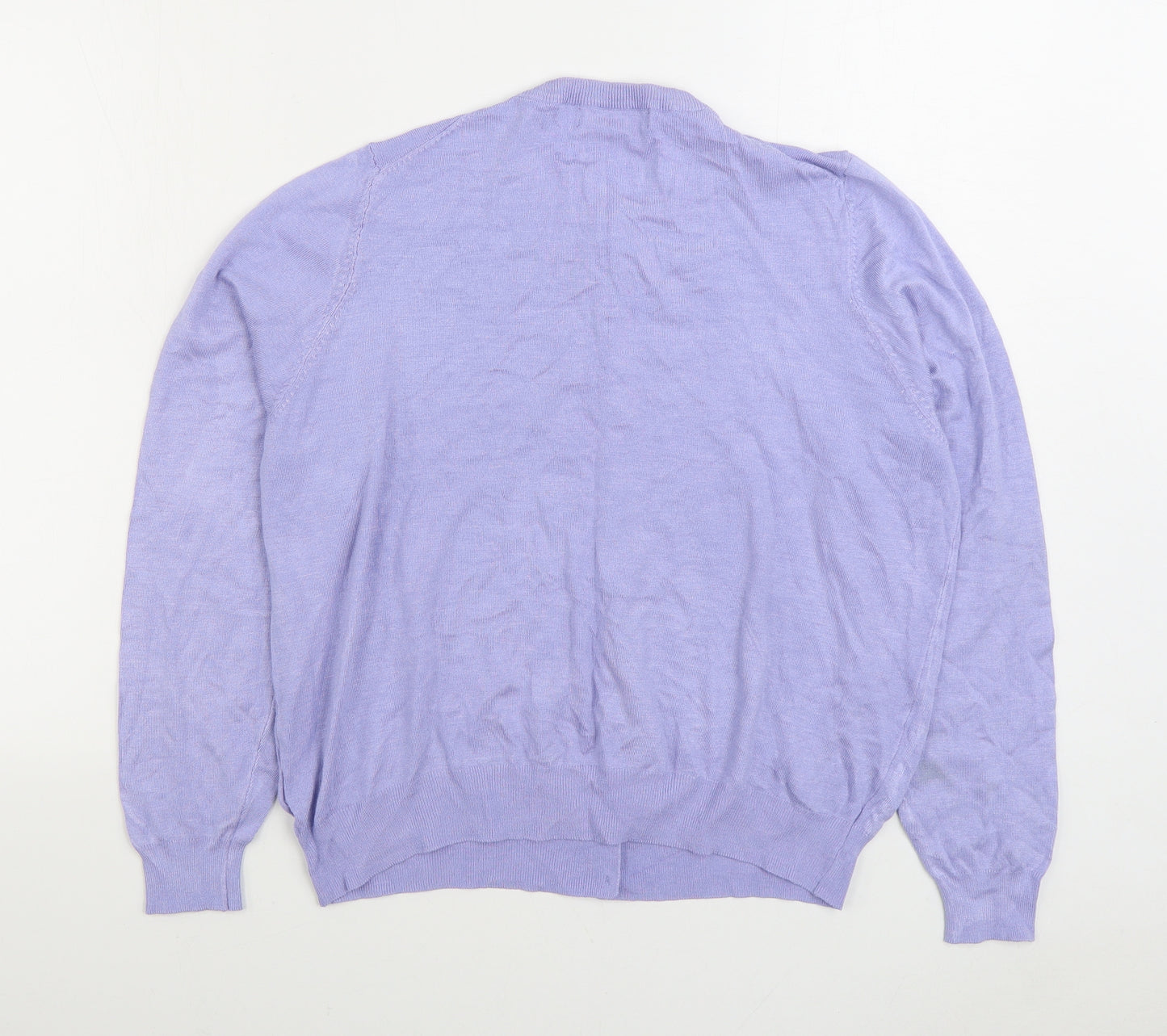 Marks and Spencer Womens Blue Round Neck Viscose Cardigan Jumper Size 20