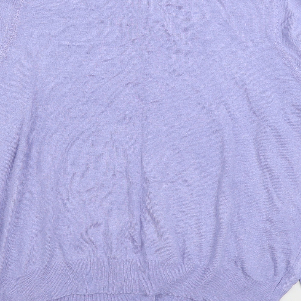 Marks and Spencer Womens Blue Round Neck Viscose Cardigan Jumper Size 20