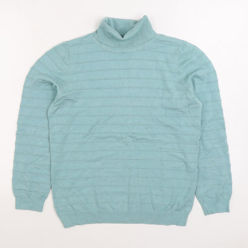 Bonmarché Womens Blue Round Neck Viscose Pullover Jumper Size S