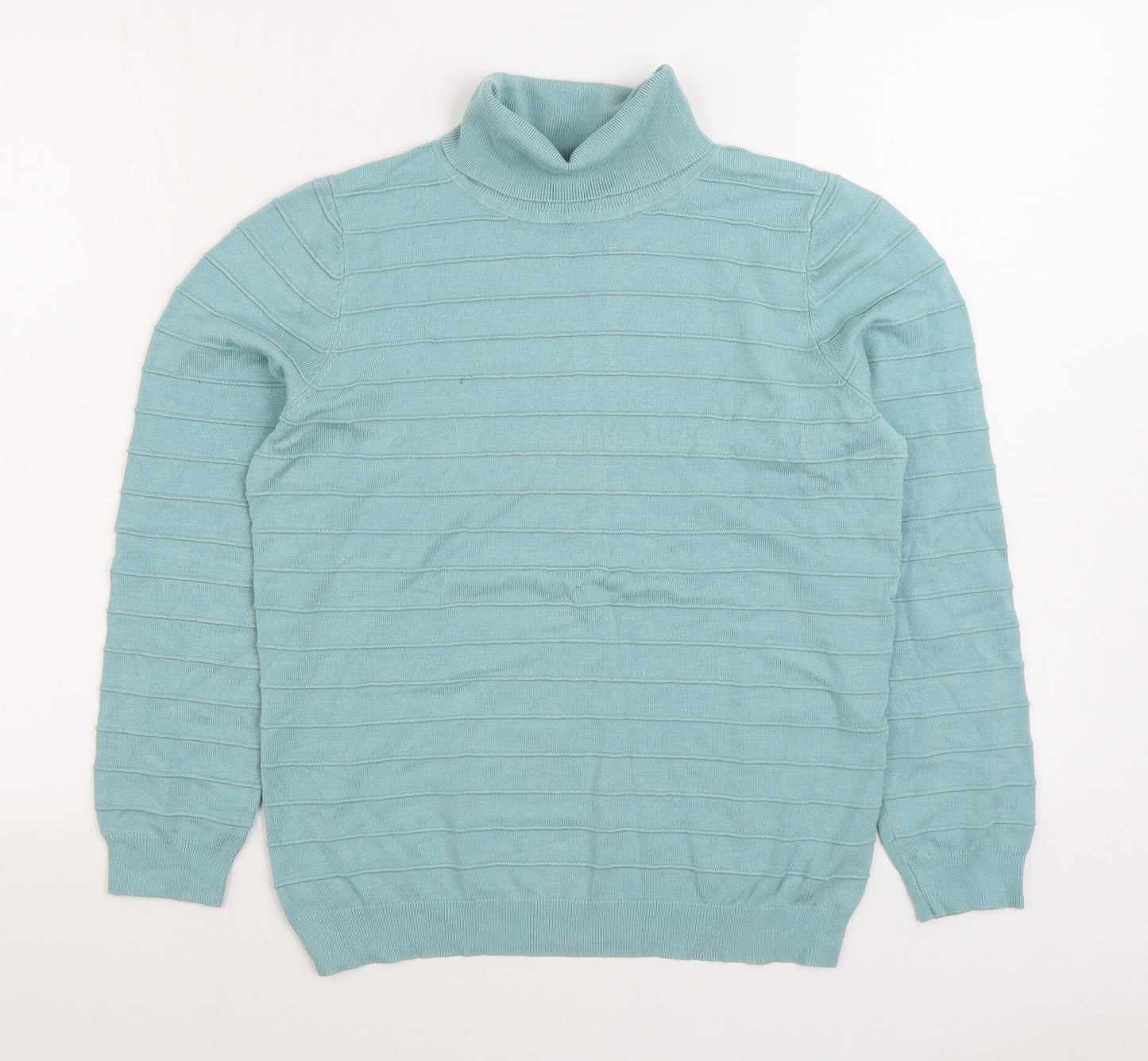 Bonmarché Womens Blue Round Neck Viscose Pullover Jumper Size S